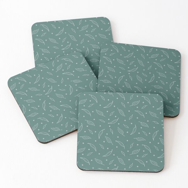 Item preview, Emerald Green Modern Gum Leaf Line Art Pattern designed and sold by CJAura by Claire Jane Johnson.