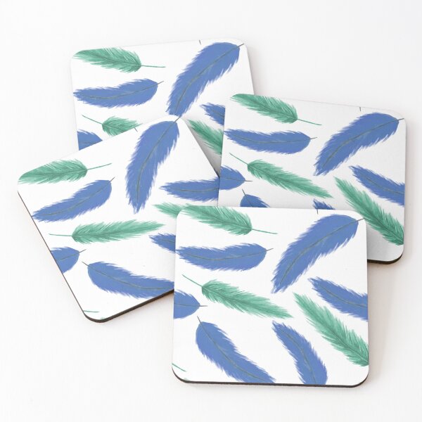 Item preview, Falling Feathers - Blue and Teal designed and sold by PaintInTheNight.