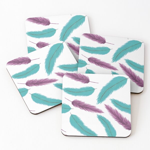 Item preview, Falling Feathers - Cyan and Purple designed and sold by PaintInTheNight.