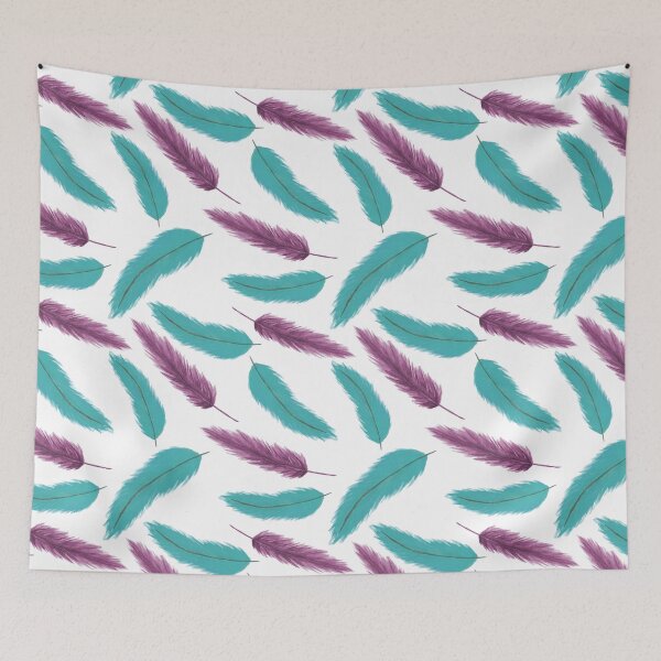 Item preview, Falling Feathers - Cyan and Purple designed and sold by PaintInTheNight.