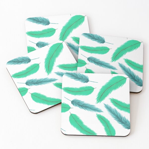 Item preview, Falling Feathers - Seagreen and Cyan designed and sold by PaintInTheNight.