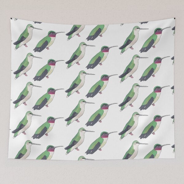 Item preview, Ruby-throated Hummingbird bird species wildlife art designed and sold by TheWaterBirds.