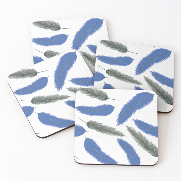 Item preview, Falling Feathers - Blue and Gray designed and sold by PaintInTheNight.