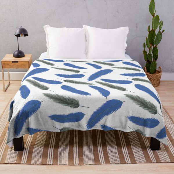 Item preview, Falling Feathers - Blue and Gray designed and sold by PaintInTheNight.