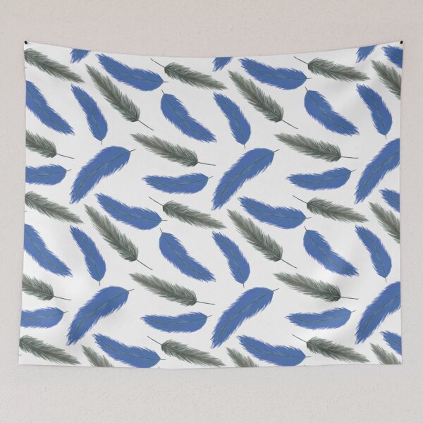 Item preview, Falling Feathers - Blue and Gray designed and sold by PaintInTheNight.