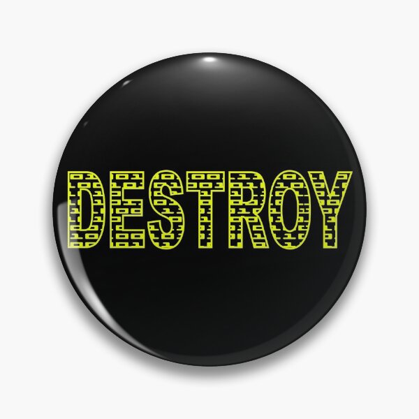 Item preview, DESTROY - BINARY CODE. ASCII. SLOGAN. YELLOW. designed and sold by 5hertz.