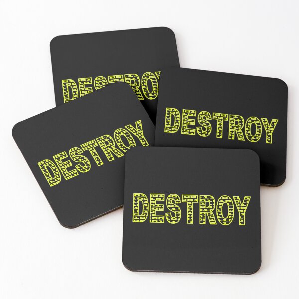 Item preview, DESTROY - BINARY CODE. ASCII. SLOGAN. YELLOW. designed and sold by 5hertz.