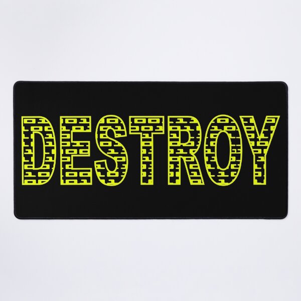 Item preview, DESTROY - BINARY CODE. ASCII. SLOGAN. YELLOW. designed and sold by 5hertz.