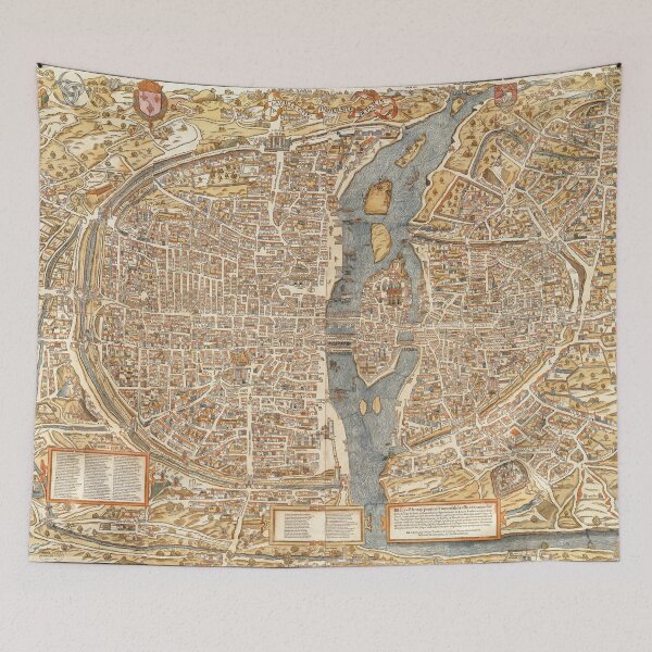 Item preview, Map Print of Paris by Truschet and Hoyau, c. 1550s AD. designed and sold by vintagemapstore.