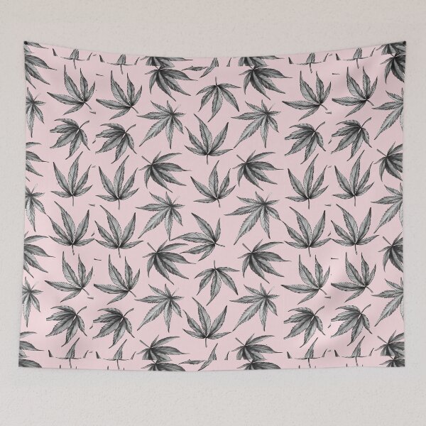 Item preview, Hoja de cáñamo de cannabis Pinky Pink Pattern designed and sold by Megan Mulholland.