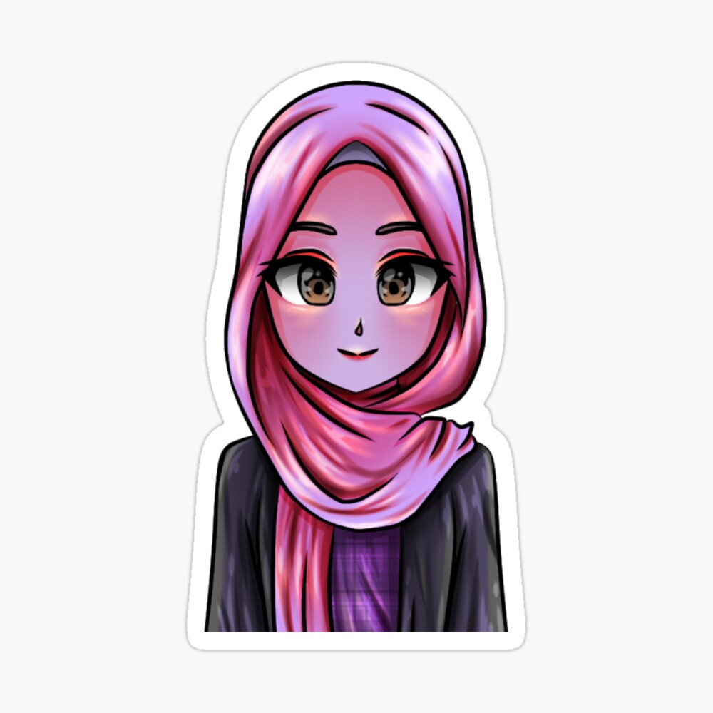 Beautiful Girl in Hijab Cartoon iPad Case & Skin for Sale by