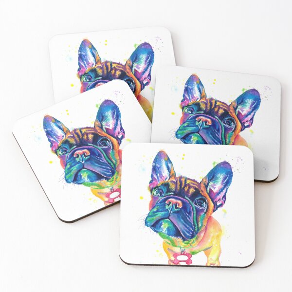 Item preview, Miniature French Bulldog Colourful Portrait Painting designed and sold by CariJohnstonArt.