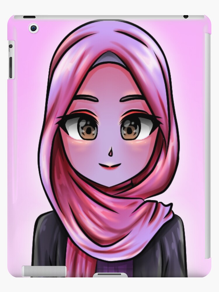 Beautiful Girl in Hijab Cartoon iPad Case & Skin for Sale by