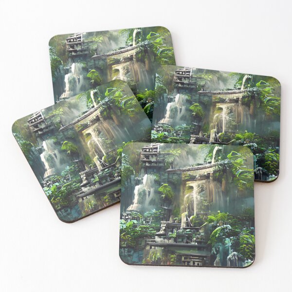 Item preview, Jungle Temple with Waterfalls designed and sold by NikolaMio.
