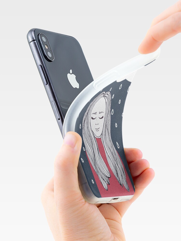 Alternate view of Happy girl in the rain iPhone Case