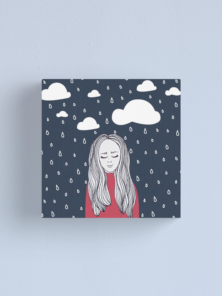 Alternate view of Happy girl in the rain Canvas Print