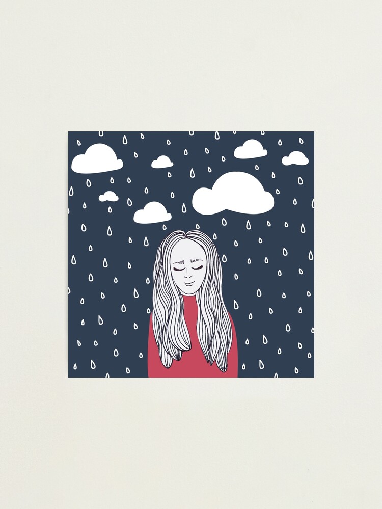 Alternate view of Happy girl in the rain Photographic Print
