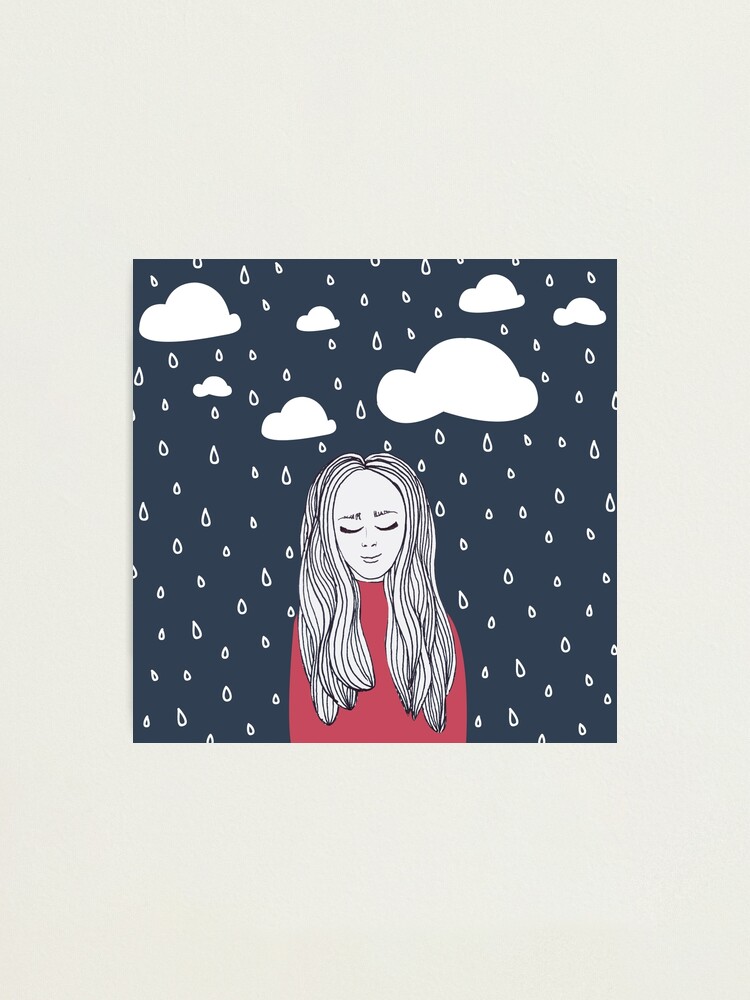 Alternate view of Happy girl in the rain Photographic Print