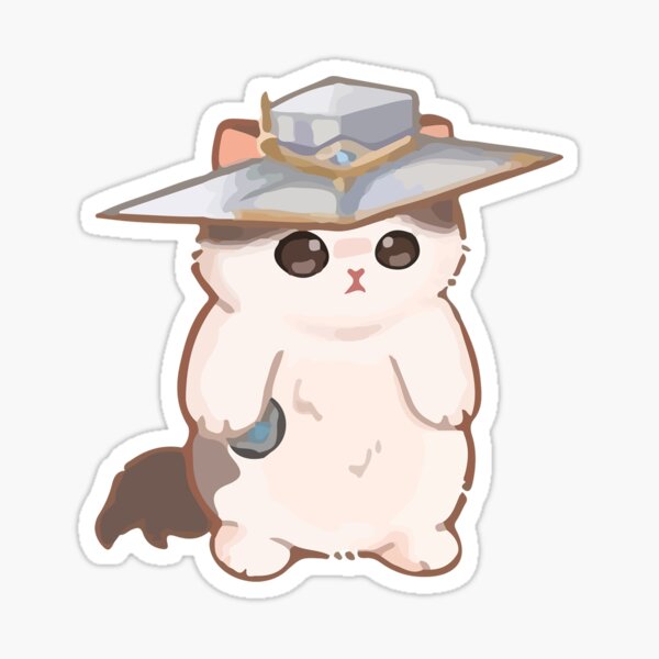 Chat Cypher minimaliste mignon Chat pingouin surpris Cypher Sticker