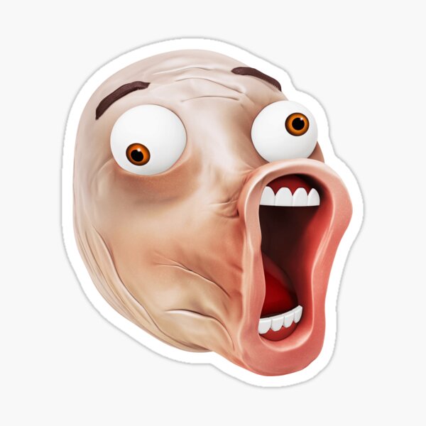 Realistic LOLOLOL Face Rage Comics Classic Meme Sticker