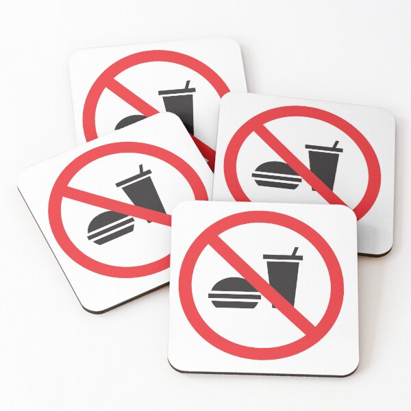 Item preview, No Food Or Drink Caution Sign designed and sold by tecoprint.