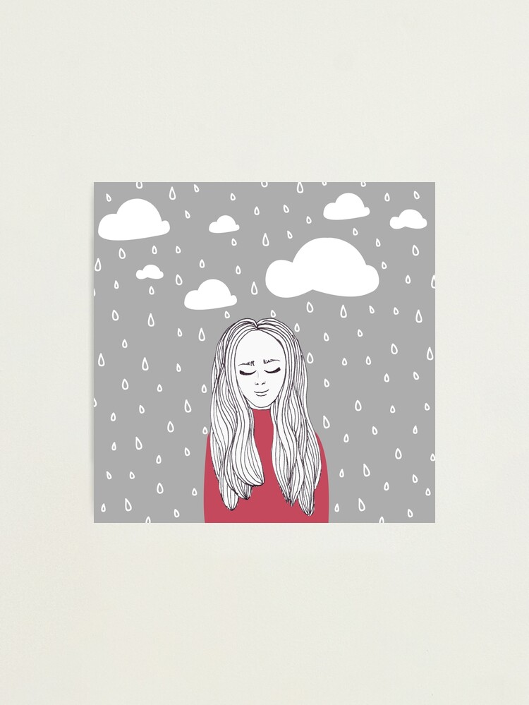 Alternate view of Happy girl in the rain  Photographic Print