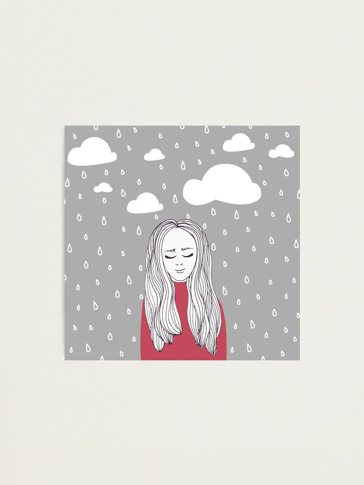 Alternate view of Happy girl in the rain Photographic Print