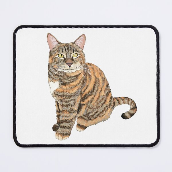 Item preview, Smug Tabby Cat - Tabby Cat Smiling - Tabby Kitty Smirk - White Background designed and sold by EcoElsa.