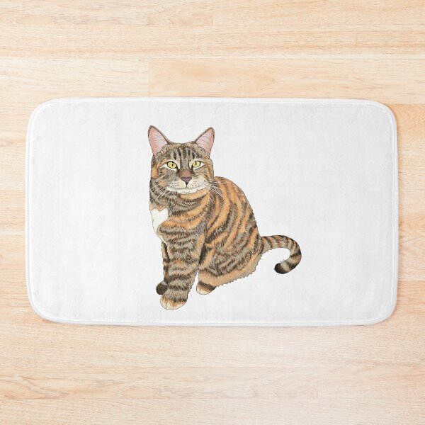Item preview, Smug Tabby Cat - Tabby Cat Smiling - Tabby Kitty Smirk - White Background designed and sold by EcoElsa.