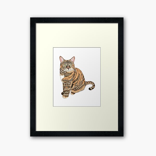 Item preview, Smug Tabby Cat - Tabby Cat Smiling - Tabby Kitty Smirk - White Background designed and sold by EcoElsa.