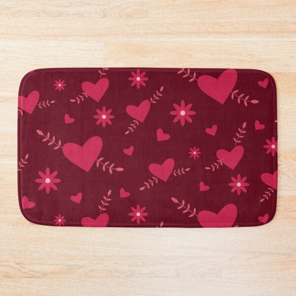 Item preview, Red boho hearts  love valentines day pattern with flowers and leaves designed and sold by Yasminepatterns .