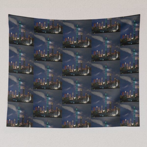 Item preview, Taipei 101 Taiwan Cartoonized City Skyline Design designed and sold by TheHappyK.