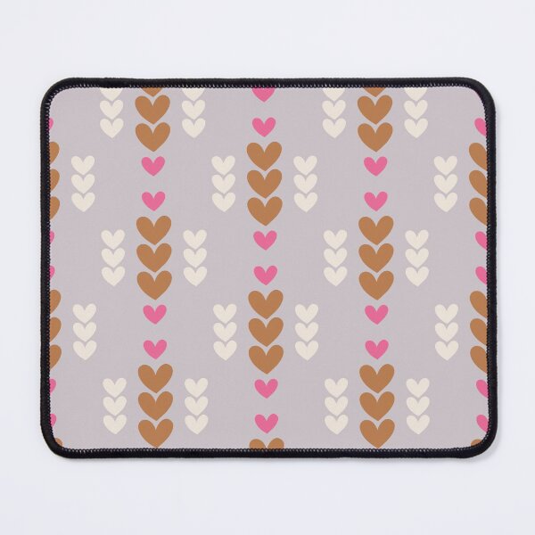 Item preview, Love Themed Pink, White and Brown Heart Pattern designed and sold by linime1984.