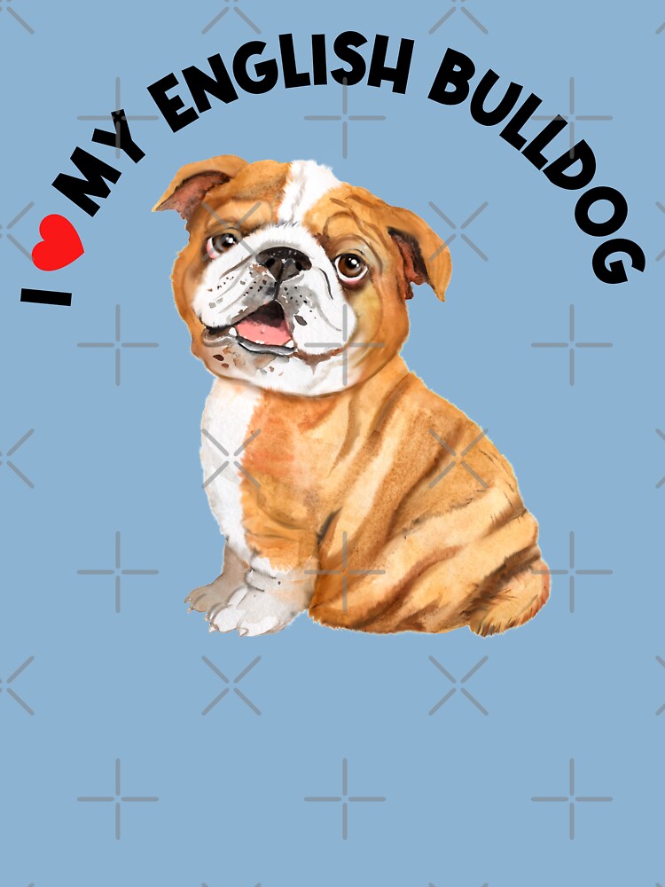 Camiseta para niños for con la obra «Amo mi Bulldog Inglés Lindo Inglés Cachorro Arte Arte» de adriana-holmes | Redbubble