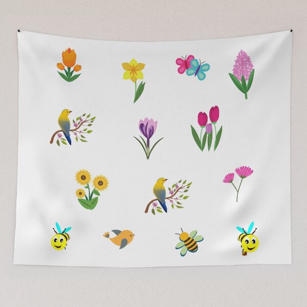 Item preview, Nature and Botanical Collage - Flowers, Birds and Bees  designed and sold by silviaol.