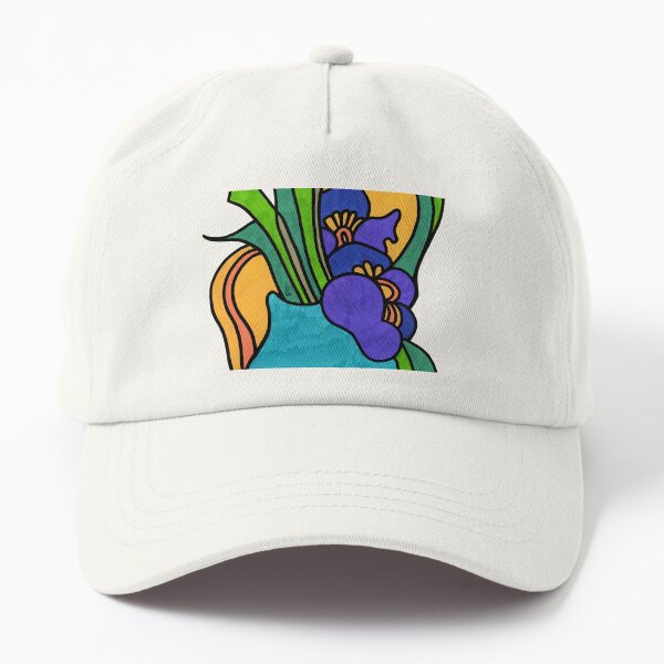 'Flowing Details'c by Lana Levi inspired by 'Still Life With Irises' by Van Gogh Dad Hat