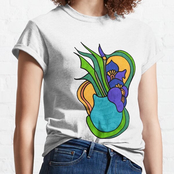 'Flowing Details'c by Lana Levi inspired by 'Still Life With Irises' by Van Gogh Classic T-Shirt