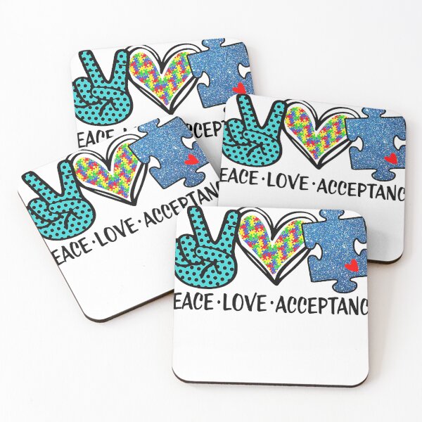 Item preview, Heart Peace Love Acceptance  Autism Mental Health Awareness designed and sold by LauraAbernathy3.
