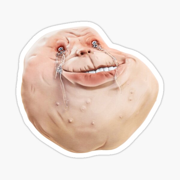 Realistic Forever Alone Sad Face Rage Comics Classic Meme Sticker