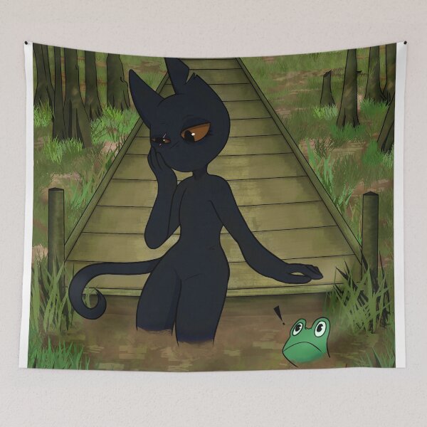 Item preview, A Cat Looks Into the Water at Night designed and sold by tomatojaw.