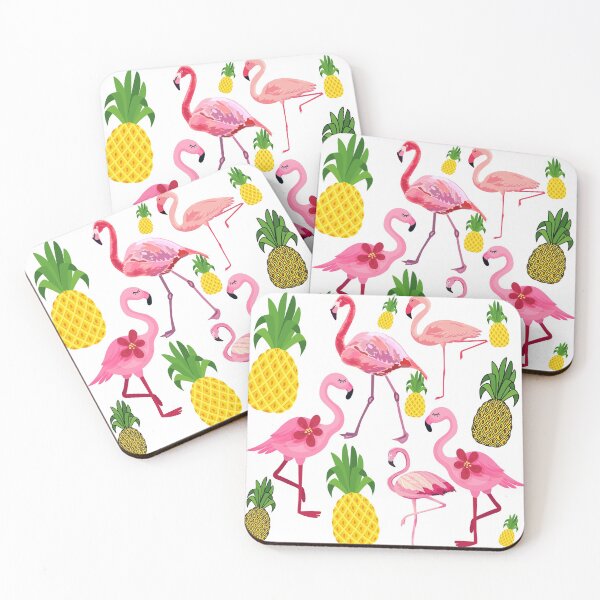 Item preview, flamingo and pineapple pattern designed and sold by BronikowskiART.