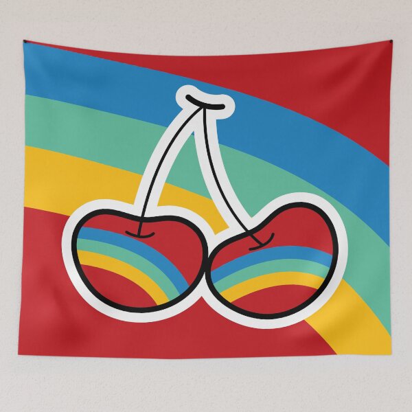 Item preview, Retro Rainbow Cheeky Cherries © fatfatin designed and sold by fatfatin.