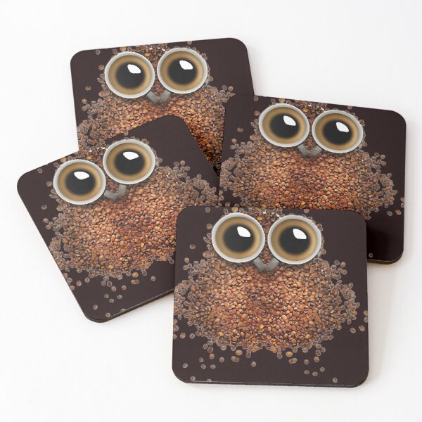 Item preview, 2 Coffee Cups Coffee Beans Owl Shaped Amazing Incredible T-Shirt designed and sold by Brenpeland.