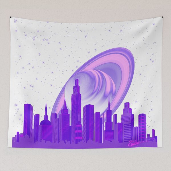 Item preview, Purple city in the galaxy  designed and sold by EGCreativeArt.