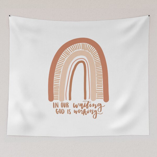 Item preview, in our waiting God is working christian quote boho rainbow designed and sold by ⋒ andie  noel.