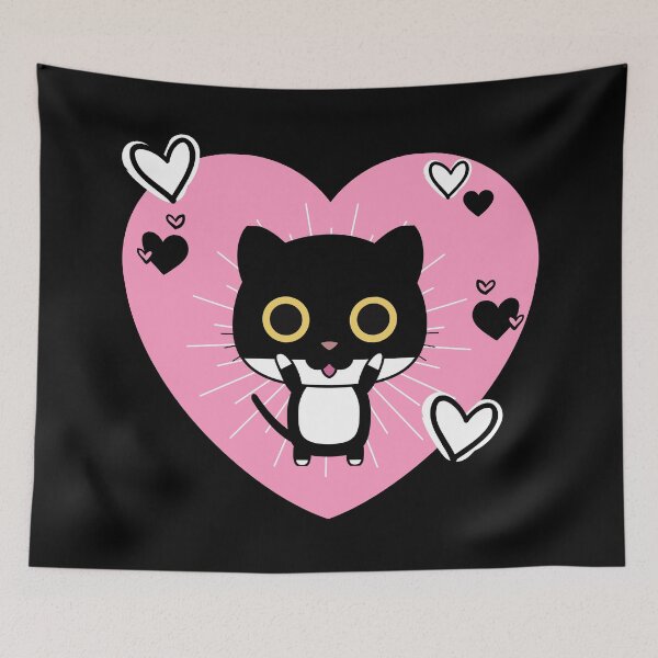 Artikelvorschau, Karikaturkatze in einem rosa Herzen. entworfen und verkauft von PixyDustDesigns.