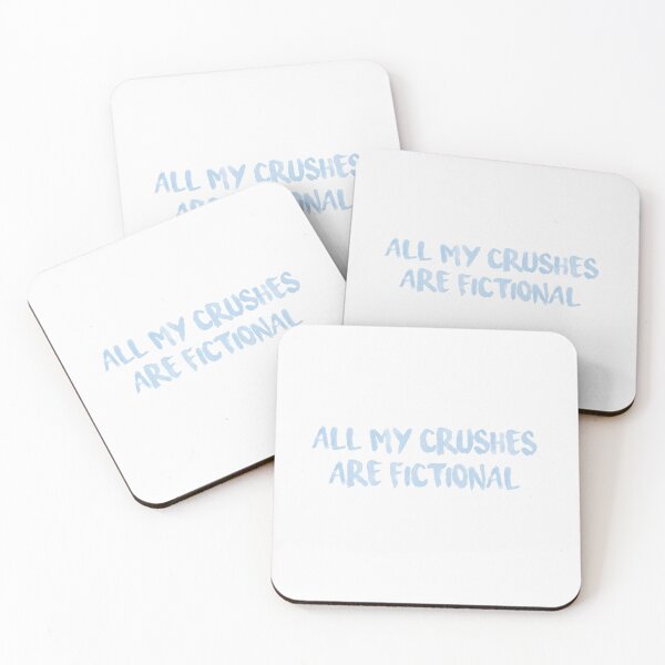 Item preview, All My Crushes Are Fictional baby blue paint version designed and sold by Shea Sketches.