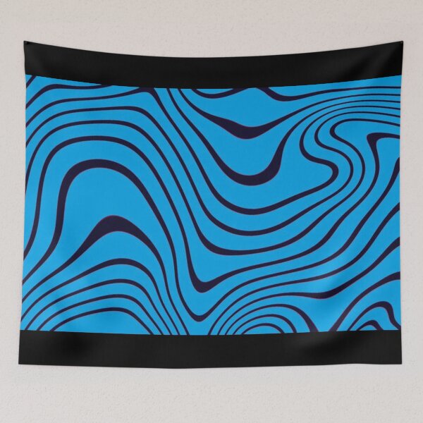 Item preview, Blue and Black Wavy Lines designed and sold by BenjaminEnd.