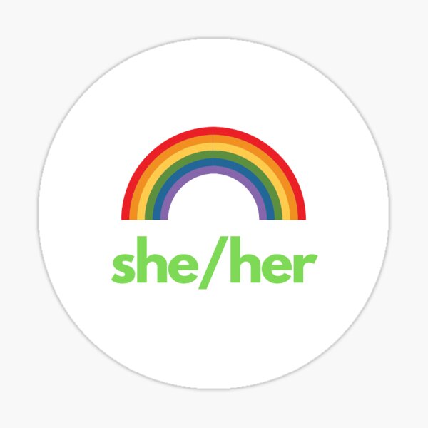 she/her (green) Sticker