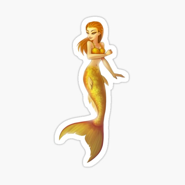 Goldfish Mermaid Sticker